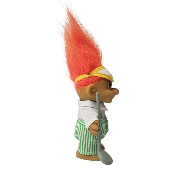 Vintage Russ Troll Doll Golfer 5" Orange Hair, Outfit, Visor, Club Troll #18312 - Picture 4 of 5